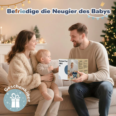 Almaxi Baby Spielzeug ab 6 Monate,5 in 1 Montessori Spielzeug Baby,Motorikspielzeug mit Formensortier- und Stapelspielzeug,Xylophon,Silikon Zugschnur Spielzeug,Stapelbecher,Geschenk Junge Mädchen