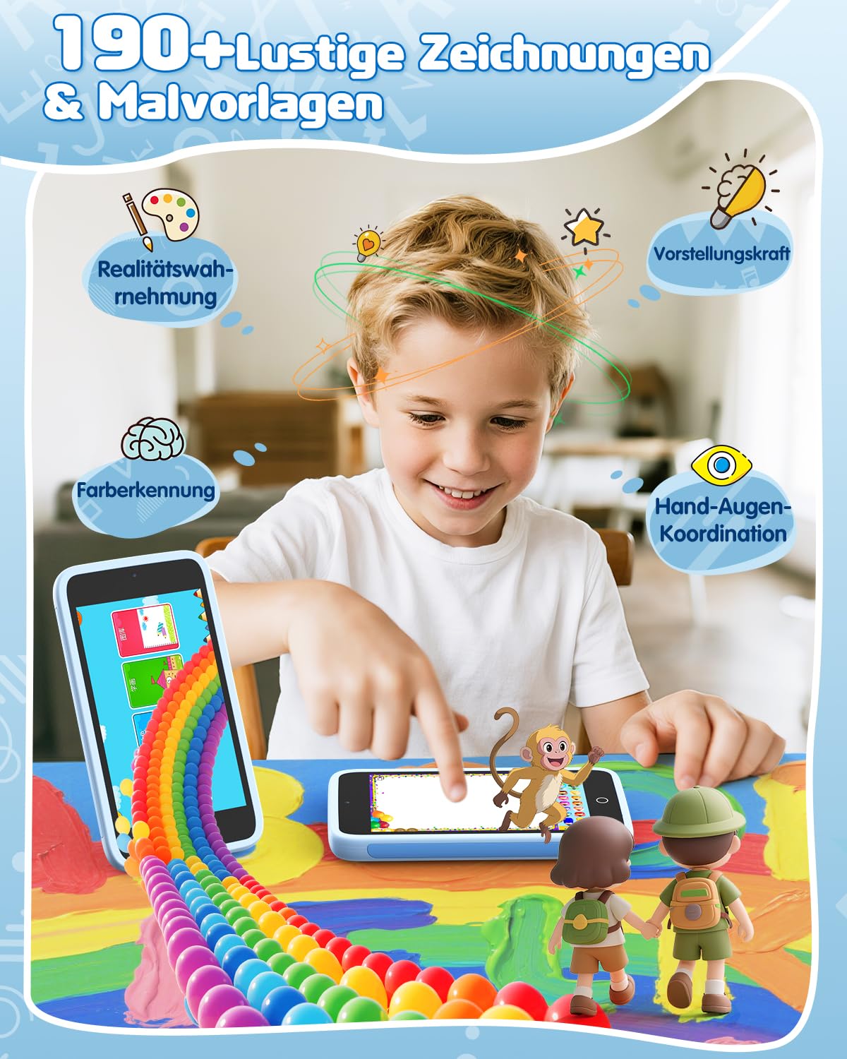 orantronx Kinder Handy Smartphone Spielzeug, 3.97" Kinderkamera Handy für Mädchen Jungen Geschenke ab ab 3 4 5 6 7 8-12 Jahre, Kinderhandy mit 200+ Lernspiele, Dualkamera, Kindersicherungs, MP3 Player