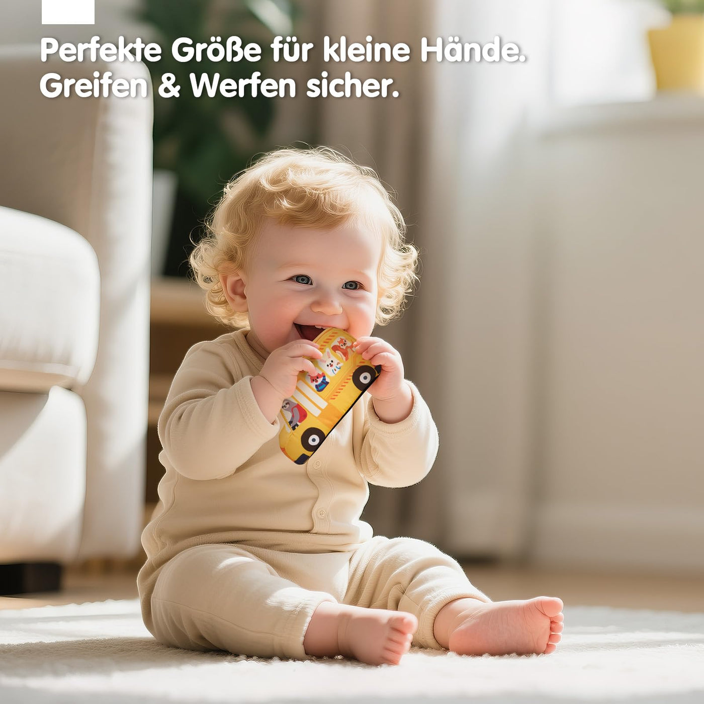 Hahaland Baby Spielzeug 6 12 Monate,4 Stück Spielzeugautos Set, Plüsch Pull-Back & Go Autospielzeug mit Spielmatten,Montessori Auto Spielzeug für 1 2 3 Jahr Jungen Mädchen,Geschenk für Kinder