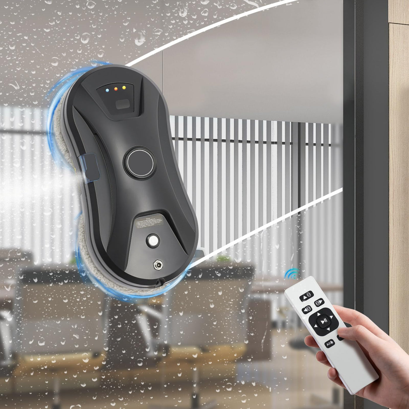 WDZCZDoo Fensterputzroboter 2800PA, Fensterputzer Elektrisch, Automatischer Fensterroboter, Fensterreiniger Roboter Fernbedienun, für Innen- und Außenfenster und Glas