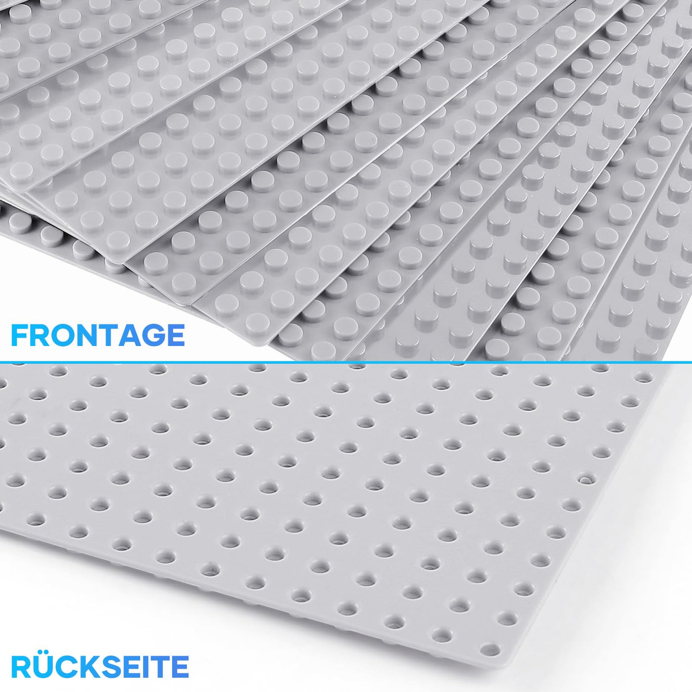 Mlikero 10 Klassische Grundplatten Bauplatte für Bausteine, 25*25cm Bauplatten kompatibel mit Allen großen Marken und Bausteine Spieltisch, Classic Platten Set Geeignet für Bauherren ab 3 Jahren, Grau