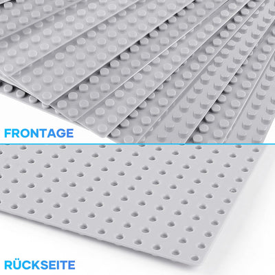Mlikero 10 Klassische Grundplatten Bauplatte für Bausteine, 25*25cm Bauplatten kompatibel mit Allen großen Marken und Bausteine Spieltisch, Classic Platten Set Geeignet für Bauherren ab 3 Jahren, Grau