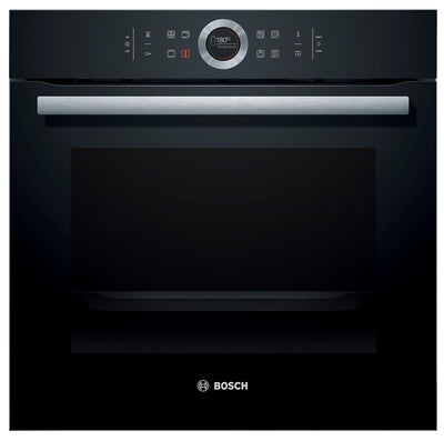 Bosch HBG675BB1 Serie 8 Einbau-Backofen, 60 x 60 cm, Made in Germany, Pyrolyse Selbstreinigung, AutoPilot 10 Automatikprogramme, 4D Heißluft Backen auf 4 Ebenen, TFT-Touchdisplay, Schnellaufheizung