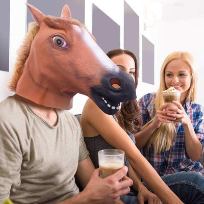 molezu Pferdemaske für Weihnachten Maske latex Tiermaske Erwachsene Weihnachtsmaske Pferdekopf Pferd Kostüm für Weihnachten Party Dekoration