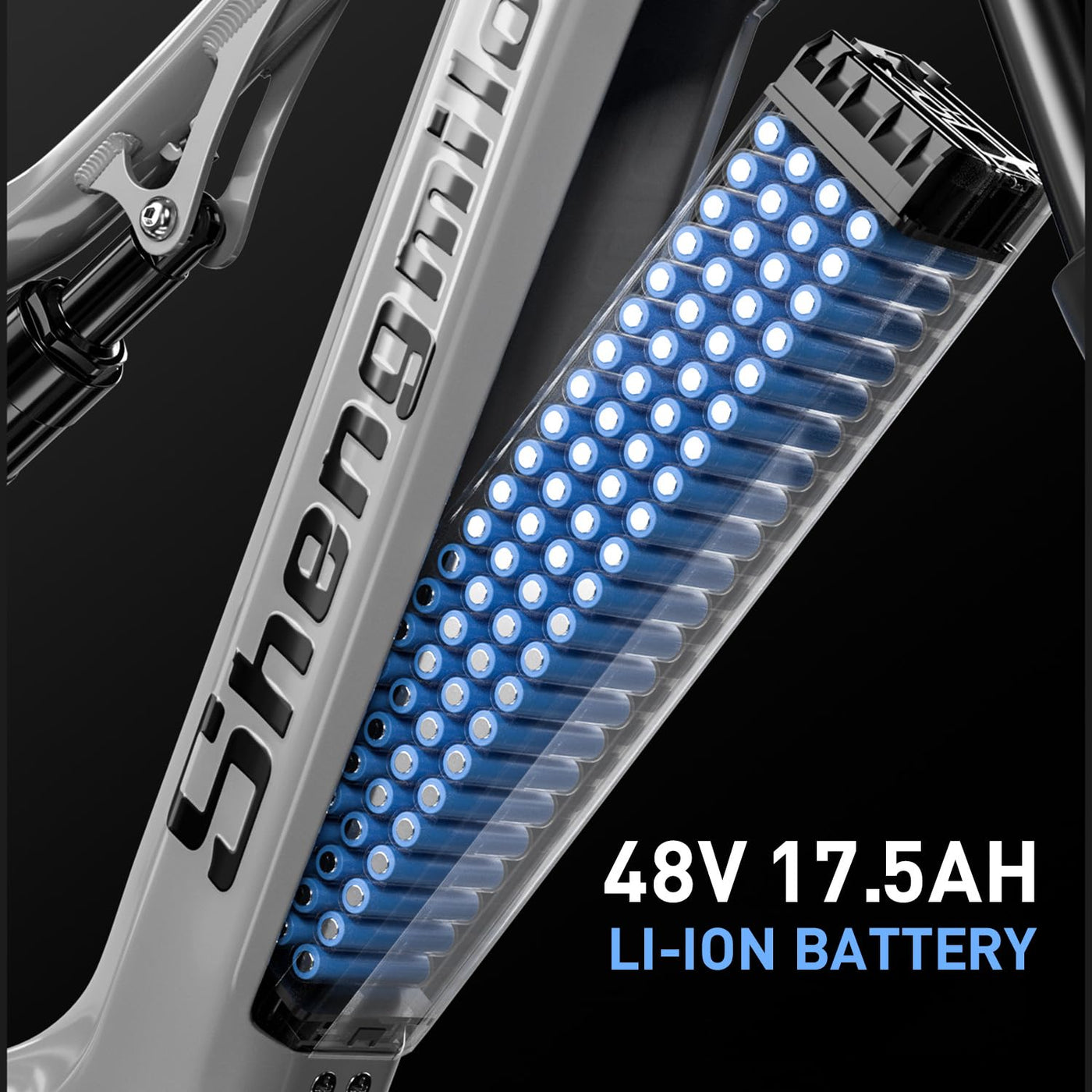 Shengmilo S600 Dual Motor Elektrofahrrad, 26-Zoll Fat Tire Adult Off-Road Elektrofahrrad mit abnehmbarem 48V 17.5Ah Akku, 7-Gang, mit Doppelstoßdämpfern und hydraulischen BremsenElektrofahrrad (S600)