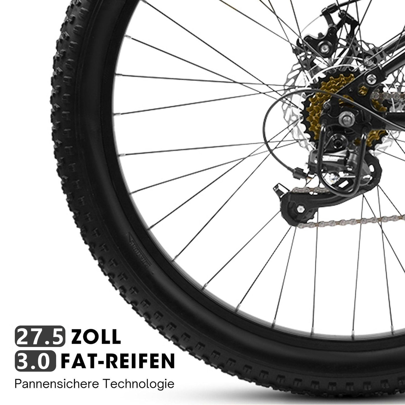 CARPAT SPORT Mountainbike 27,5 Zoll Mountainbike 3.0 Fat Tire Fully MTB Damen Herren 21 Gang, Kettenschaltung, Alu-Rahmen, Jugendliche Hardtail Fahrrad, Kinderfahrrad