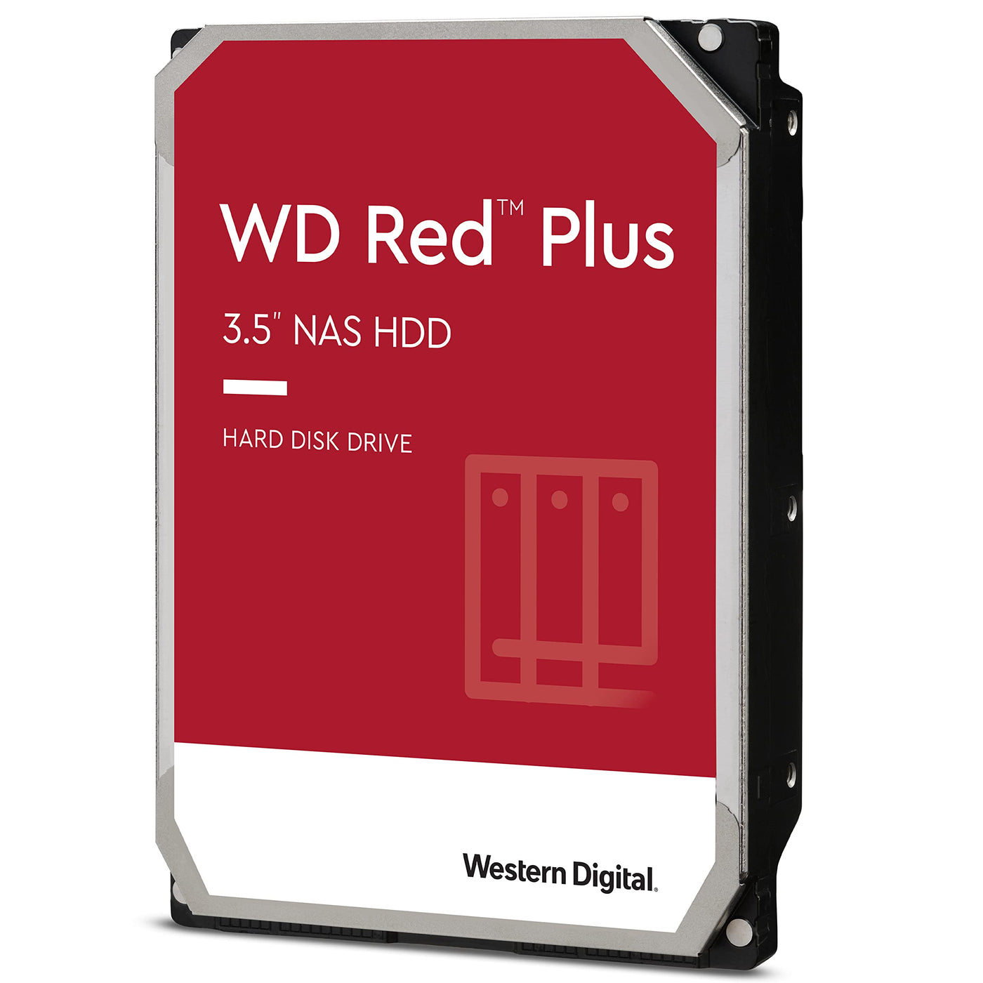 WD Red Plus interne Festplatte NAS 4 TB (3,5'', Workload-Rate 180 TB/Jahr, 5.400 U/min, 256 MB Cache, NASware-Firmware für Kompatibilität, 8 Bays) Rot