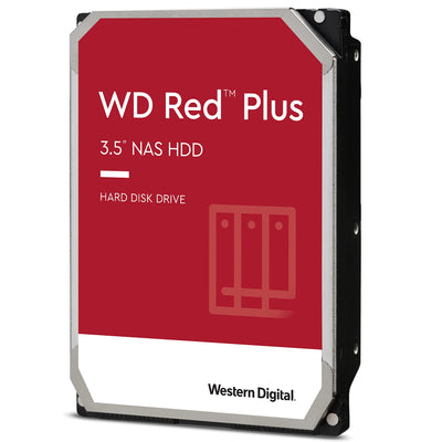 WD Red Plus interne Festplatte NAS 4 TB (3,5'', Workload-Rate 180 TB/Jahr, 5.400 U/min, 256 MB Cache, NASware-Firmware für Kompatibilität, 8 Bays) Rot
