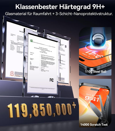 TORRAS für iPhone 16 Plus für Panzerglas [Full Screen] TOP Bruchsicherheit Folie für iPhone 16 Plus Schutzfolie 9H+ Schutzglas [Auto-Installation] Anti-Fingerabdruck, 2 Stück