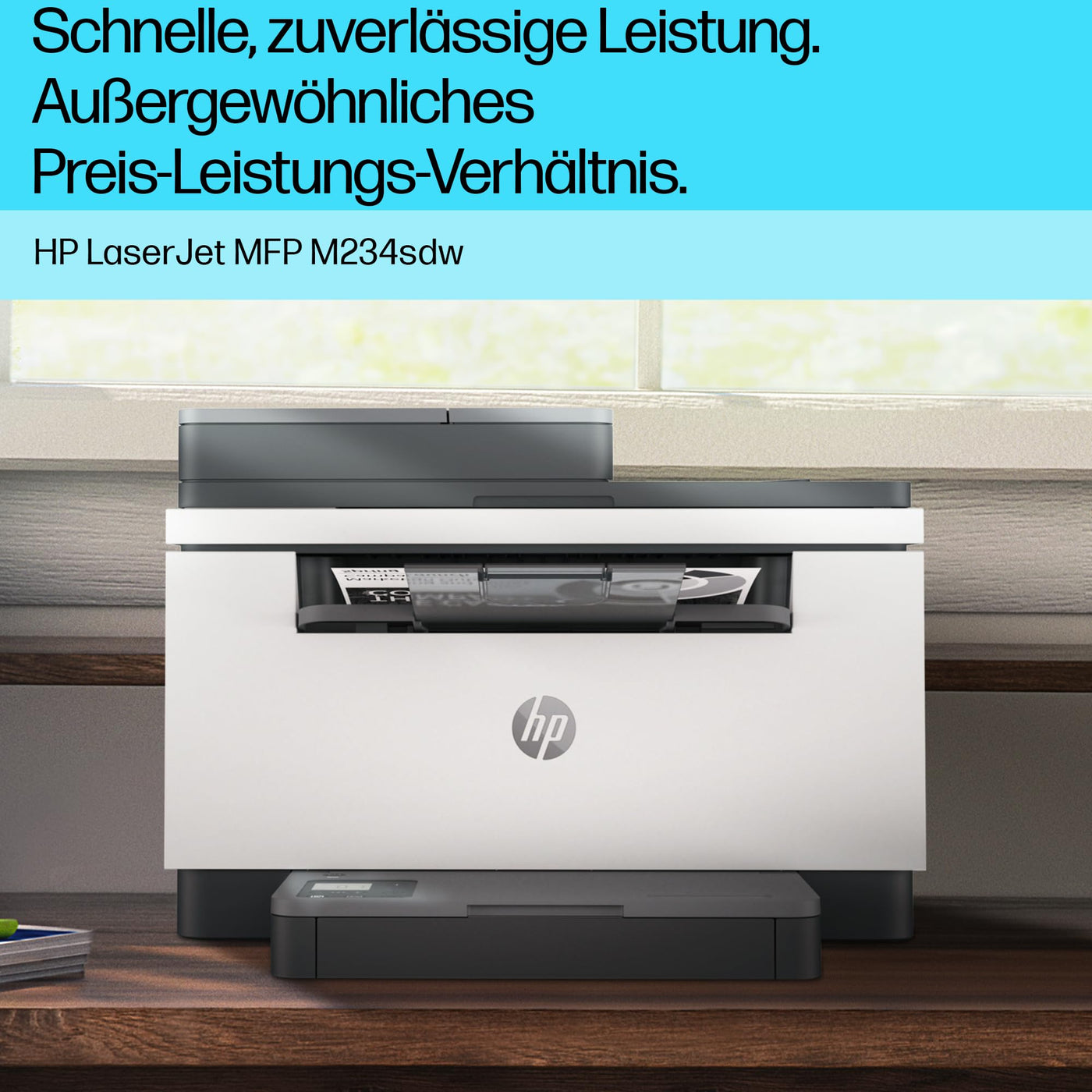 HP LaserJet MFP M234sdw Multifunktionslaserdrucker, Drucker, Scanner, Kopierer, Vorlageneinzug, WLAN, LAN, Duplex, Airprint, Grau-Weiß