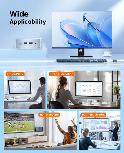 NiPoGi Mini PC 16GB DDR4 1024GB M.2 SSD, Ιntel Alder Lake-N97(bis zu 3,60 GHz) Mini Desktop Computer, Dual-WiFi, 1000Mbps LAN, HDMI 2.0 + DP, 4K Dual Display Micro-PC mit VESA für Schule/Zuhause/Büro