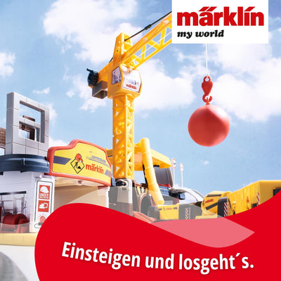 Märklin My World 72222 - Baustellenstation Ergänzungsset - Vollständig ausgestattet - Funktionaler Baukran - Bewegliche Elemente - Spur H0 - Für Kinder ab 3 Jahren