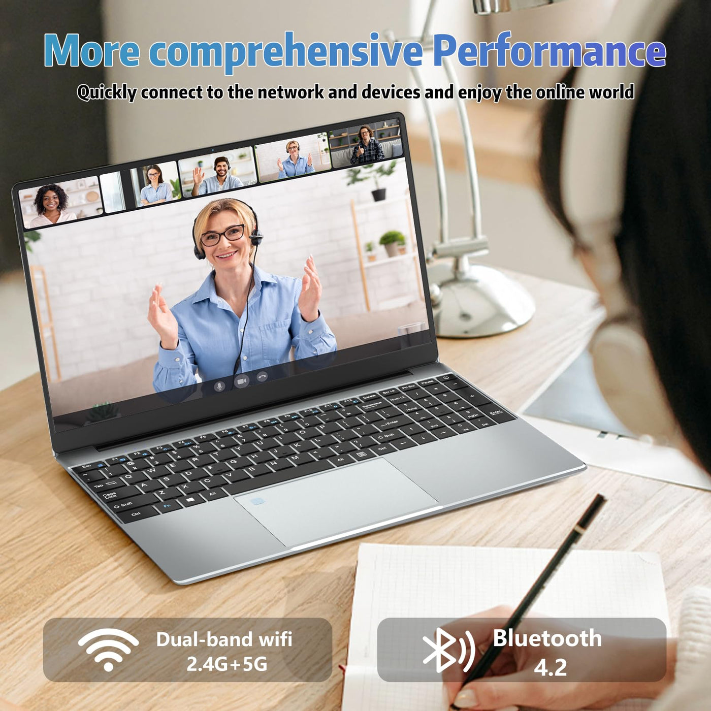 Win 11 Pro Laptop 15,6 Zoll, Notebook 24GB RAM 512GB SSD, Celeron N5095 Prozessor, Laptop FHD IPS 1920*1080 Display mit Tastatur mit Hintergrundbeleuchtung, Fingerabdruck-Entsperrung, WIFI 5 & BT 4.2