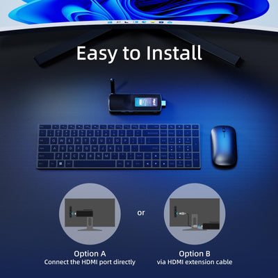 MeLE PCG02 Lüfterloser Mini PC Stick Windows 11 Home Celeron N4000(bis zu 2.6GHz) 4GB LPDDR4 128GB ROM Micro Computer Kleiner Desktop mit Gigabit Ethernet, 4K HDMI