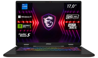 MSI Sword 17 HX, Gaming Laptop, 43,2 cm (17,0") QHD+, Intel Core i7 Prozessor 14700HX, 16 GB DDR5 RAM, 1 TB SSD, NVIDIA® GeForce RTX™ 4070, Windows 11 Home, QWERTZ Tastatur, Schwarz, B14VGKG-037