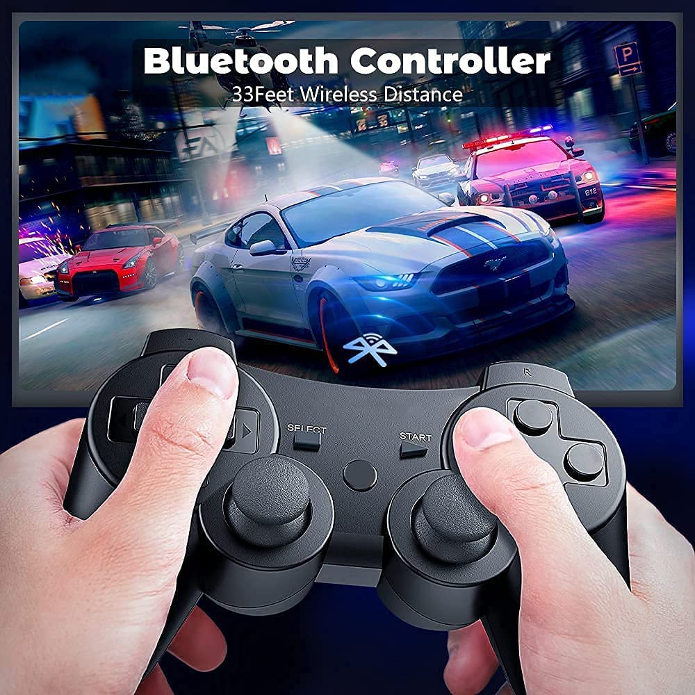 Lunriwis Controller für PS3, 2er Pack Wireless Controller für Play-Station 3 ，Wireless Double Shock 6 Achsen Bluetooth Joystick Rechargable Remote Gamepad Joystick mit 2 Ladekabel