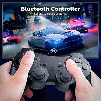 Lunriwis Controller für PS3, 2er Pack Wireless Controller für Play-Station 3 ，Wireless Double Shock 6 Achsen Bluetooth Joystick Rechargable Remote Gamepad Joystick mit 2 Ladekabel
