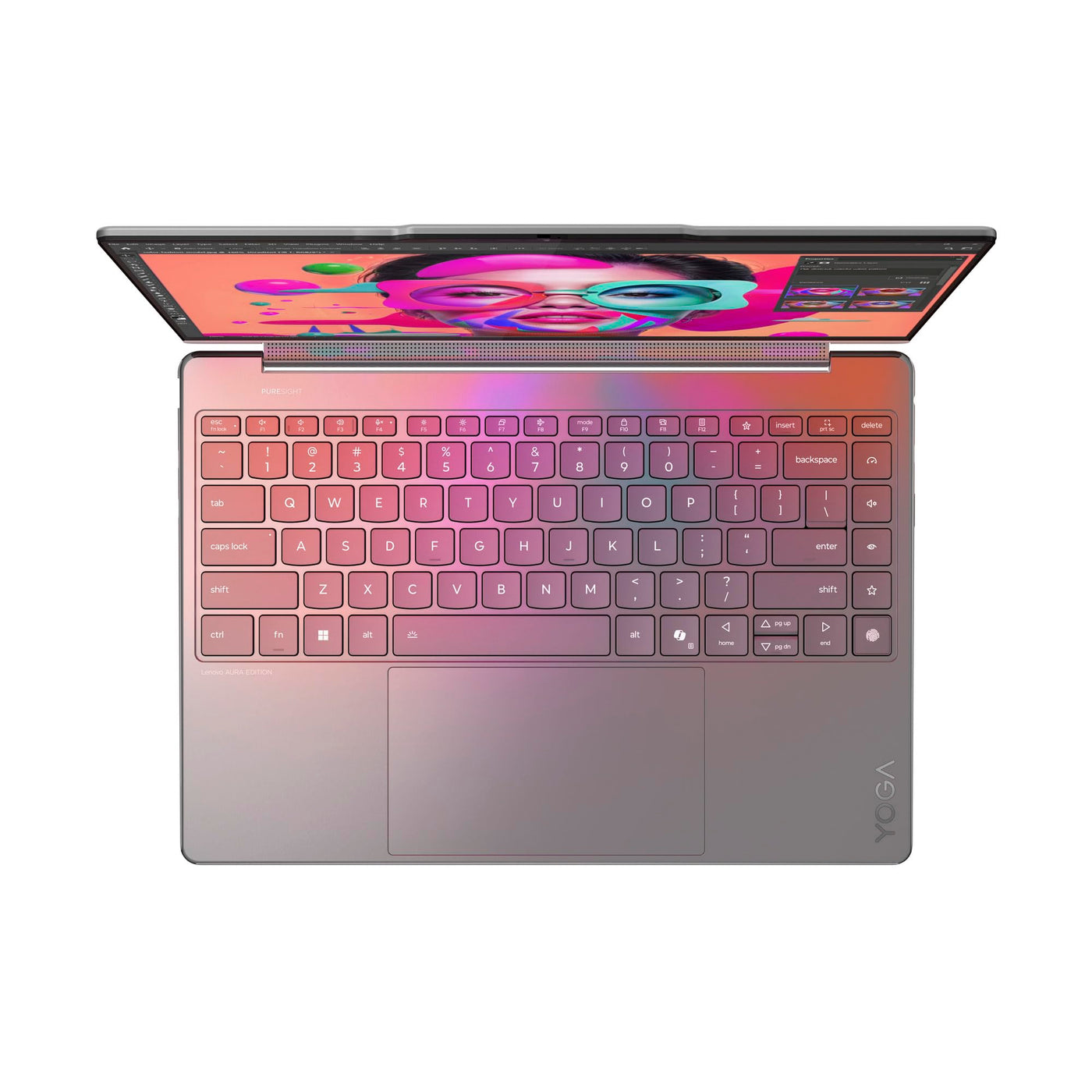 Lenovo Yoga 9i 2-in-1 Aura Edition Laptop | Copilot+ PC AI | 14" WQUXGA OLED Touch Display | Intel Core Ultra 7 | 32GB RAM | 1TB SSD | Intel Arc 140V Grafik | Windows 11 Home | QWERTZ | Luna Grau