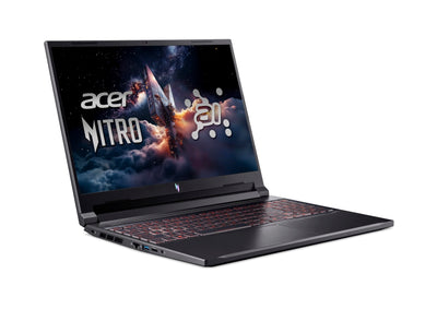 Acer Nitro V 16 AI (ANV16-42-R4QR) Gaming Laptop, 16" WUXGA IPS 180Hz Display, AMD Ryzen 7 260, 16 GB RAM, 1 TB SSD, NVIDIA GeForce RTX 5060, Windows 11, QWERTZ Tastatur, Black