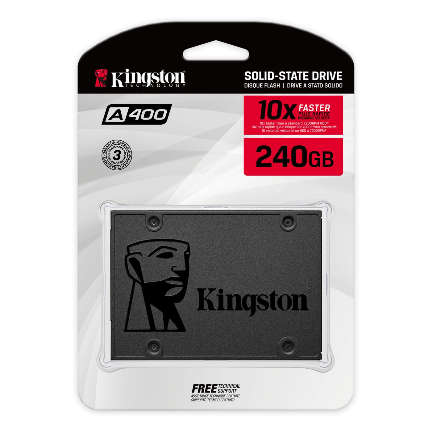 Kingston A400 SSD Interne SSD 2.5" SATA Rev 3.0, 240GB - SA400S37/240G