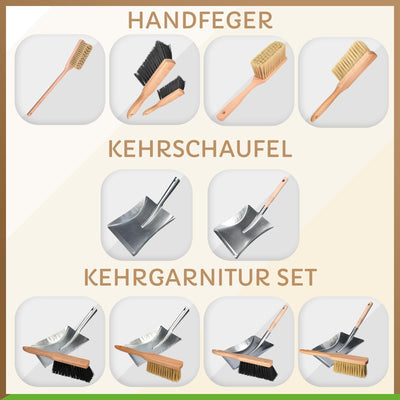 ToolSpace Handbesen x 2 - Handfeger aus Holz | Kehrwisch Besen Kunstborsten | Handkehrbesen | Handbesen Kamin, Camping | Kunststoff | Besen Winkel | Kehrset | Holzgriff Bürste | Hand Staubsauger