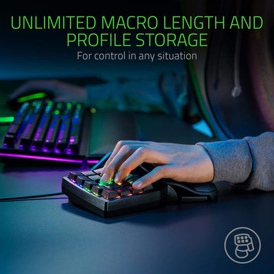 Razer Tartarus Pro - Gaming Keypad (Gamepad mit analog-optischen Tasten, 32 programmierbare Tasten, anpassbarer Auslösepunkt, Profile, Handballenauflage, Rapid Trigger) Schwarz