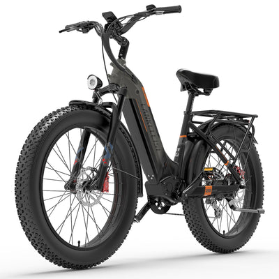 LANKELEISI E Bike Herren Elektrofahrrad mit 26X4.0 Fat Tire, 48V 20Ah Wechselakku, Reichweite bis zu 150KM, 7-Gang-All-Terrain Fat Bike für Schnee, Trail & Strand