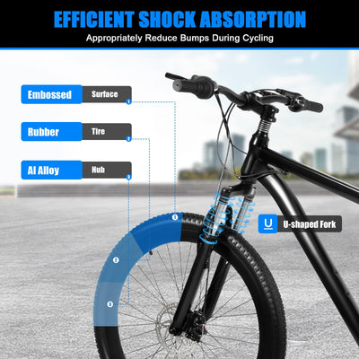 VonVVer Mountainbike 26 Zoll Jugen - 21 Gang MTB Fahrrad Höheverstellbar für ab 160cm Erwachsene,Jungen, Mädchen Damen Männlich