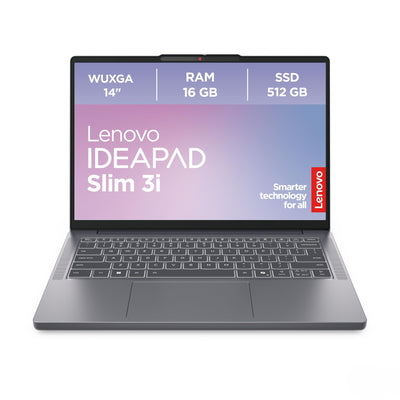 Lenovo IdeaPad Slim 3i Laptop | 14" WUXGA Display | Intel Core i5 13420H | 16GB RAM | 512GB SSD | Intel UHD Grafik |Windows 11 | QWERTZ | Luna Grau | 3 Monate Premium Care