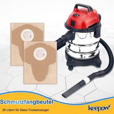 KEEPOW Schmutzfangsack 30L Staubsaugerbeutel für Einhell Nass-Trockensauger, StaubsaugerBeutel für Einhell TC-VC 1820 s Beutel, 8 Stück