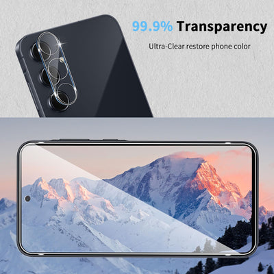 HidWee Schutzfolie kompatibel mit Samsung Galaxy A35 5G für Panzerglas mit Rahmen Positionierhilfe, 3 Stück Schutzglas & 2 Stück Kameraschutz, 9H Härte Panzerfolie, Anti-Bläschen HD Displayschutz