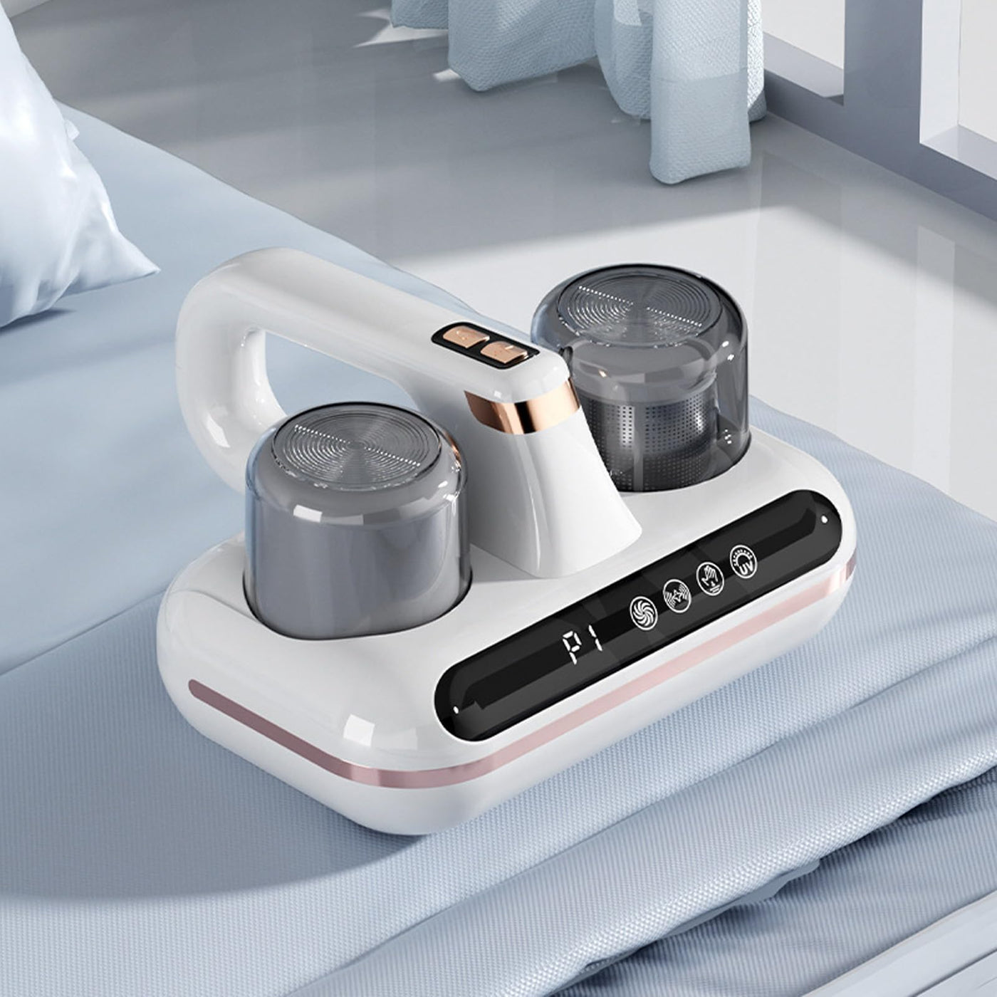 Asixxsix Matratzen-Staubsauger, Bett-Staubsauger mit UV-Absaugung und Filter, 16 KPa, Leistungsstarker Hand-Tiefenreiniger für Bettlaken, Teppich, Stoff, Sofa