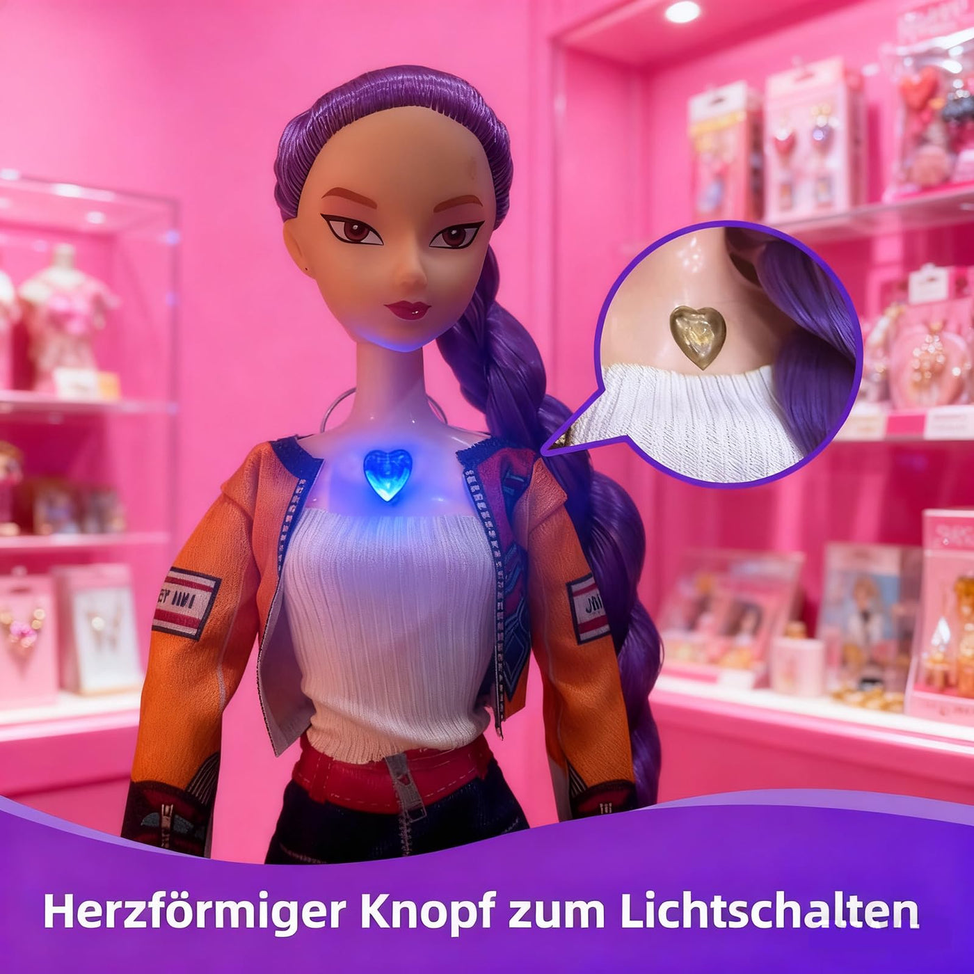 2025 𝐊-𝐏𝐎𝐏 𝐃emon 𝐇unters Puppen mit Musik-29cm huntrix kpop puppen,Demon Hunters Merch Puppen mit Puppenkostüm Zubehör-Beweglichen Armen & Beinen Doll zum Sammeln & als Fangeschenk (Mit Musik)