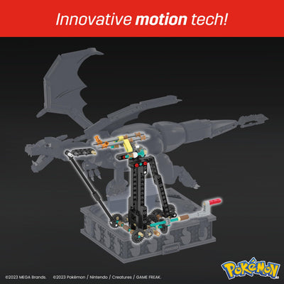 Mega Pokémon Glurak Actionfigur, 1664 Teile, zusammenbaubares, bewegliches Figur, Bauspielzeug, ca. 28 cm groß, ab 12 Jahre Sammelfigut, HMW05
