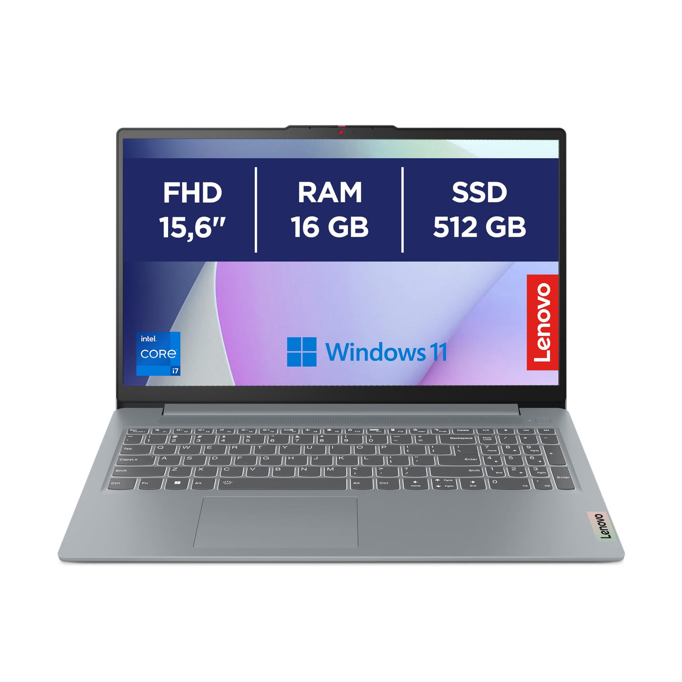 Lenovo IdeaPad Slim 3 Notebook 15,6 Zoll (39,6 cm) FHD (1920 x 1080), Intel Core i7-13620H, RAM 16 GB, 512 GB SSD, WiFi 6, Windows 11 - Arctic Grey, exklusiv von Amazon, Portugiesisch QWERTY