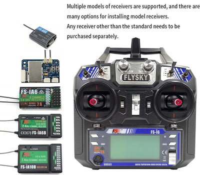 DTXMX Flysky FS-i6 2.4GHz 6 Kanal Sender rc fernsteuerung mit empfänger FS-iA6 Radio Control System für RC Quadkopter Festflügel Helikopter (Mode-2)