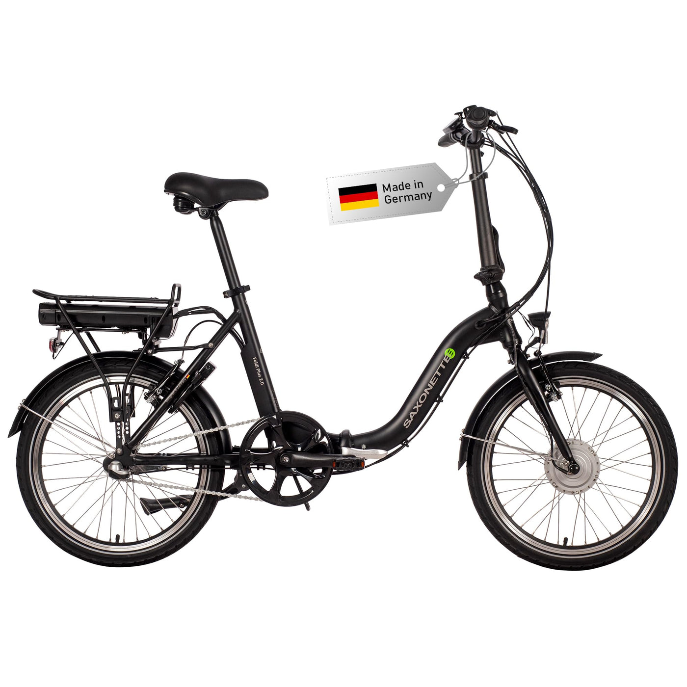 SAXONETTE E Bike Klapprad 20 Zoll mit Rücktrittbremse und nabenschaltung, E Fahrrad Herren mit Nabenmotor 36V 7.8Ah Akku, 80KM Lange Range, Elektrofahrrad Pedelec 25 km/h für Herren Damen