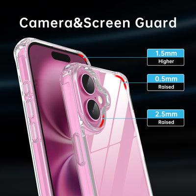 Nupcknn Handykette für iPhone 16 Plus Hülle mit Band,Ultra Dünn Transparent Handyhülle (Abnehmbar Einstellbar) Necklace mit Kordel zum Umhängen Kameraschutz Handy Kette Stossfest Schutzhülle