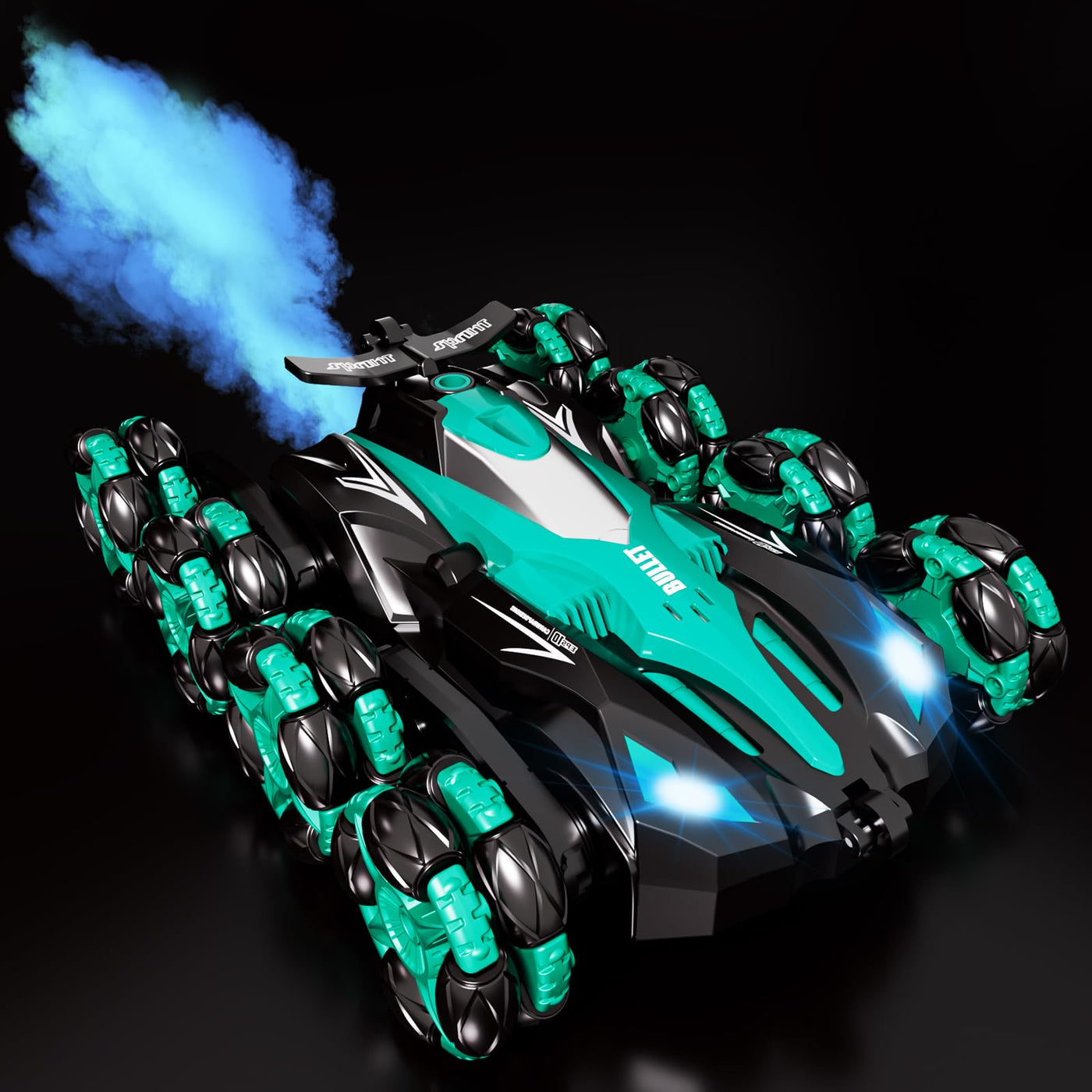 Ferngesteuertes Auto, 1:16 Auto mit Fernbedienung ab 5 6 8 Jahre, 2,4 GHz Stunt Auto Ferngesteuert mit Handsteuerung ab 6 Jahre, 8 Räder, Sprühnebel-LED-Musik, Spielzeug ab 4 5 6 7 8 9 Jahre Junge