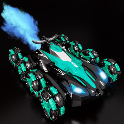 Ferngesteuertes Auto, 1:16 Auto mit Fernbedienung ab 5 6 8 Jahre, 2,4 GHz Stunt Auto Ferngesteuert mit Handsteuerung ab 6 Jahre, 8 Räder, Sprühnebel-LED-Musik, Spielzeug ab 4 5 6 7 8 9 Jahre Junge