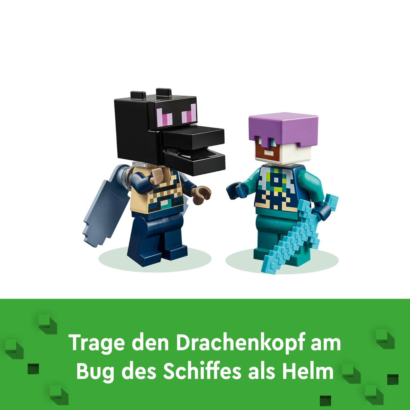 LEGO Minecraft Der Enderdrache und das Endschiff - Interaktives Spielzeug mit Boot, Drache und 3 Figuren, darunter EIN Enderman - Kreatives Gamer Geschenk für Jungen & Mädchen ab 8 Jahren - 21264