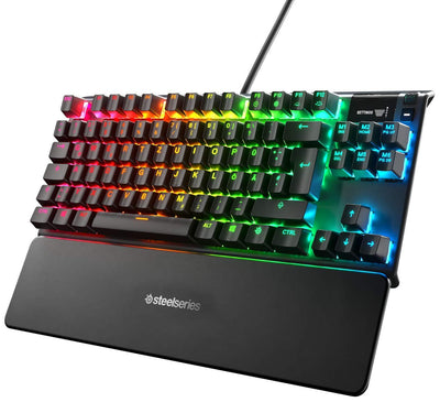 SteelSeries Apex 7 TKL - Mechanische Gaming-Tastatur – Kompakt (TKL) – OLED Smart Display – Rot Schalter – Deutsches (QWERTZ) Layout - Kompakt (TKL)