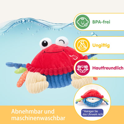 hahaland Krabbe Baby Spielzeug 6 8 9 10 12 Monate,Musikalische Krabbelspielzeug,Crawling Crab Tummy Time Toy,Spielzeug ab 6 Monate fürs Krabbeln Lernen,Neugeborenes Weihnachts Babyspielzeug Geschenk