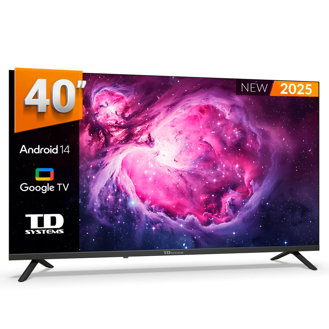 TD Systems - 40 Zoll Full HD Smart TV, Android GTV 14, HD DVB-T2/C/S2 Television, Modell 2025, Fernseher mit 2 Jahren Garantie - PRIME40C21GLE