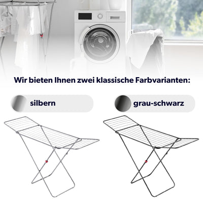 KADAX Wäscheflügeltrockner, 180x55x101cm Wäscheständer, Luftstromwäscheständer, Wäschetrockner mit rutschfesten Füßen, Flügelwäschetrockner, Bekleidung