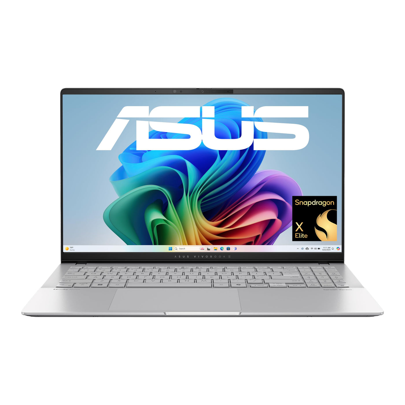 ASUS Vivobook S 15 S5507QA Laptop | Copilot+ PC | 15,6" 2,8K WQHD+ 16:9 OLED Display | Snapdragon X Elite X1E-78-100 | 16GB RAM | 1TB SSD | QC Adreno GPU | Win11 Home | QWERTZ | Cool Silver