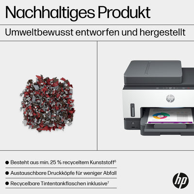 HP Smart Tank 7605 4-in-1 Multifunktionsdrucker, 50€ Cashback, (WLAN; Duplex; ADF) – 3 Jahre Tinte inklusive, 3 Jahre Garantie, großer Tintentank, hohe Reichweite, Drucken in hoher Qualität
