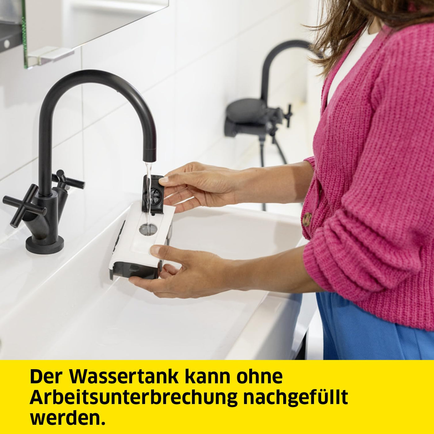 Kärcher Dampfreiniger SC 1 Upright, Aufheizzeit: 30 s, Flächenleistung: ca. 30 m², Tank: 0,2 l, Heizleistung: 1300 W, Abrasiv Bodendüse EasyFix Tuchset, weiß