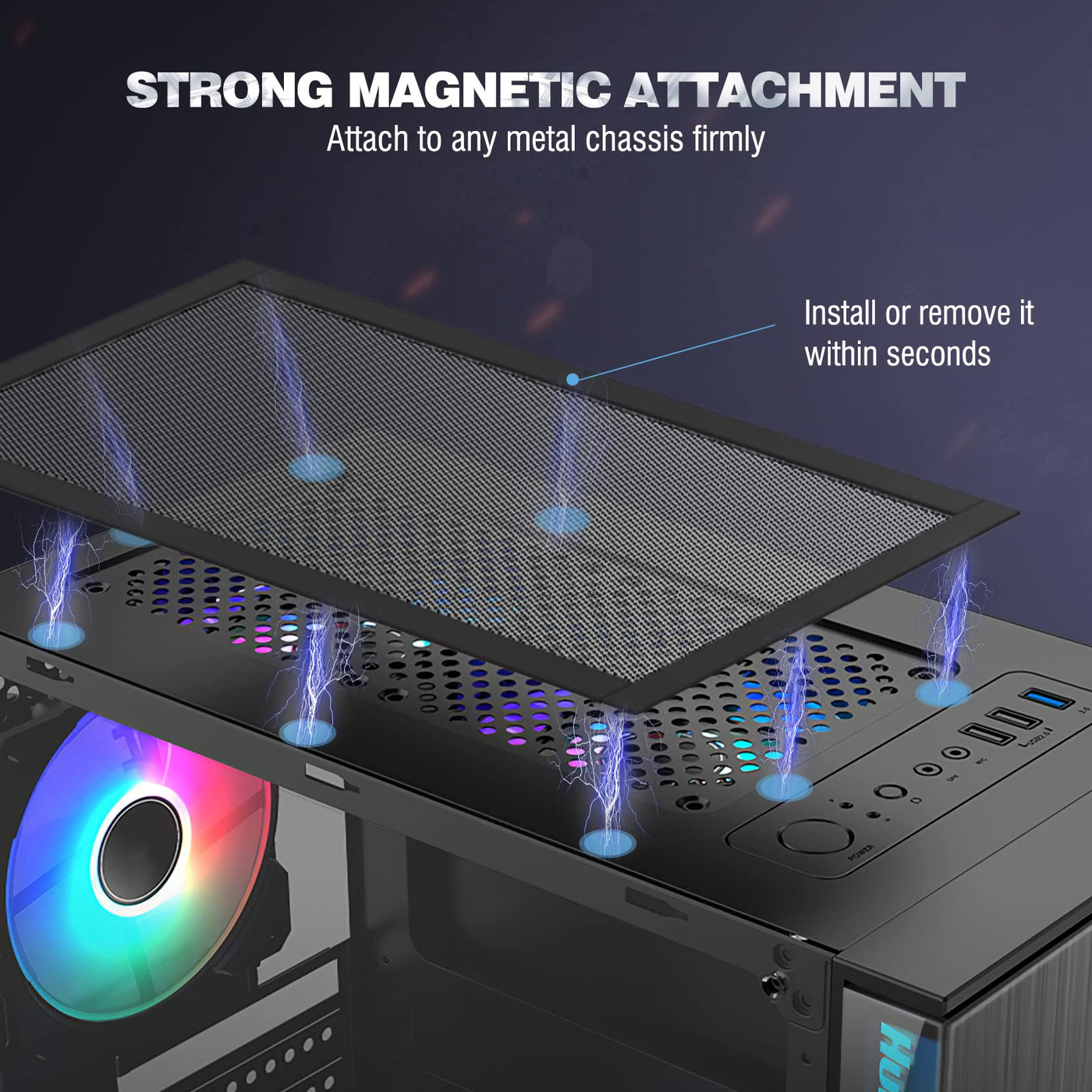MoKo 400 x 300 mm DIY PC Kühler Lüfter Staub Filter, [2 Stück] PVC Staubnetzfilter PC Gehäuse Staubschutzgitter mit Magnetrahmen, PC Kühlerfilter Staubdicht Staubschutzabdeckung Computer Lüftergitter