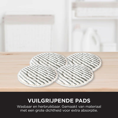 Shark Dampfreiniger, automatischer Dampfbesen mit Steam Blaster, 2 rotierende Power Pads, 3 Dampfstufen, desinfiziert, entfernt Flecken und Schmutz, für versiegelte Hartböden, weiß und grau S8201EU